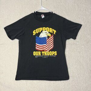 Vintage Soffes T-Shirt Mens XL Made In USA Support Out Troops 1991 single stitch